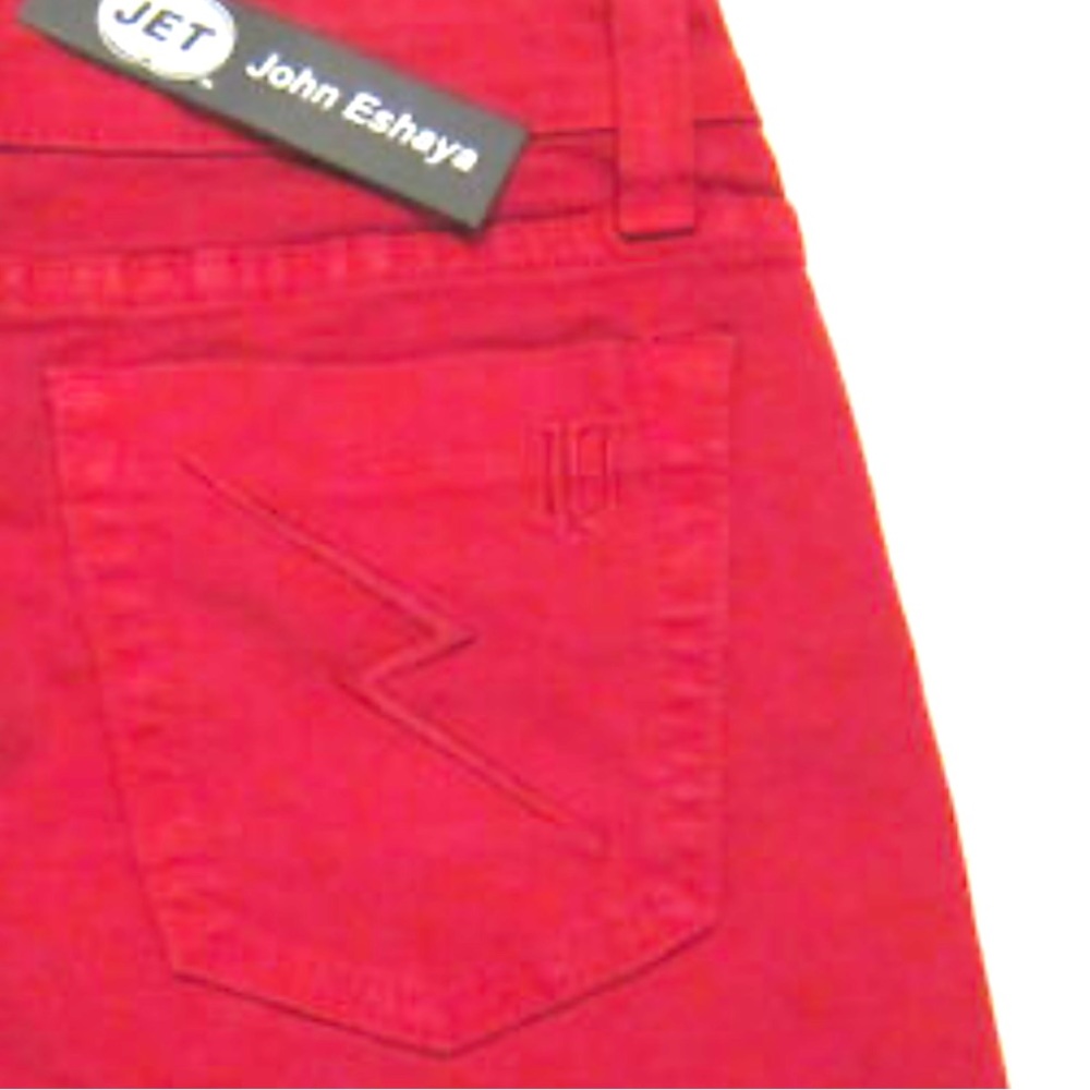 NWT JET Jeans by John Eshaya SCJL Skinny Cigarette Crop Ankle in Lipstick sz 8